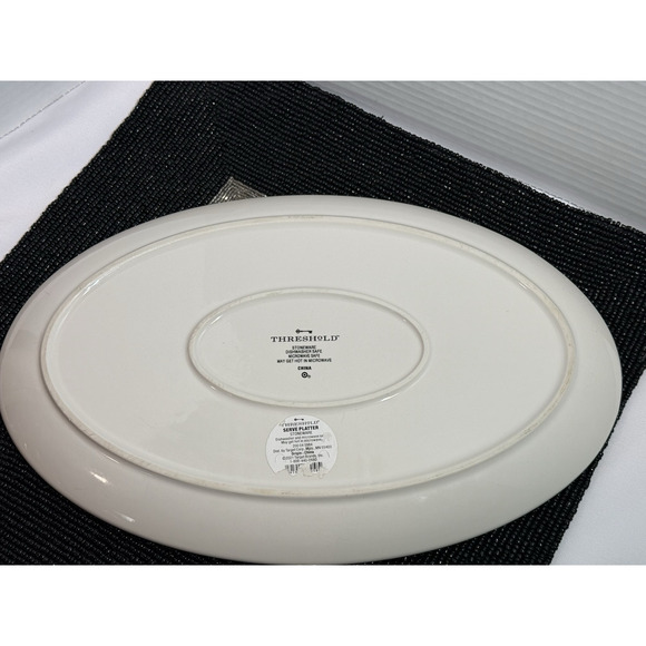 Threshold Christmas "Merry Everything" Oval, Stoneware Holiday Platter Tray NEW - Picture 9 of 9
